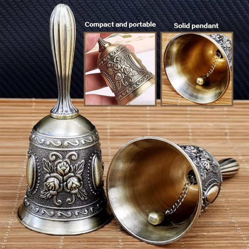 ARKLOID 1 Pack Vintage Hand Bell for Wedding,Dinner,Gift (Bronze) - Image 3